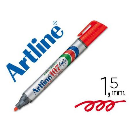 Rotulador Permanente Artline 107 Rojo Punta Redonda