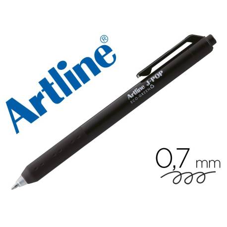 BOLIGRAFO ARTLINE J-POP ECO GREEN RETRACTIL TINTA GEL 0,7 MM COLOR NEGRO
