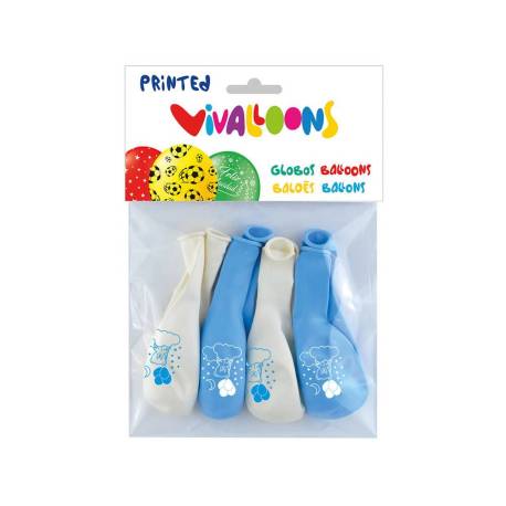 GLOBO 100% LATEX BIODEGRADABLE PARA BABY SHOWER BLISTER DE 8 UNIDADES