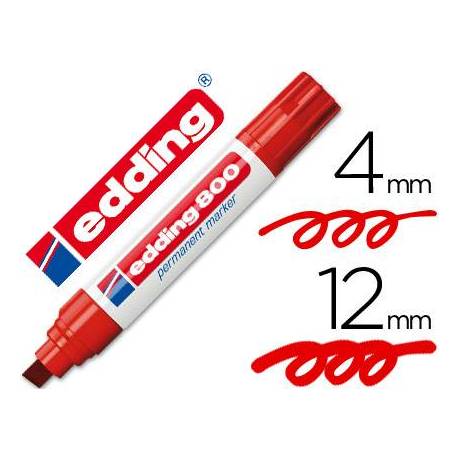 Rotulador Permanente Edding 800 Rojo Punta Biselada