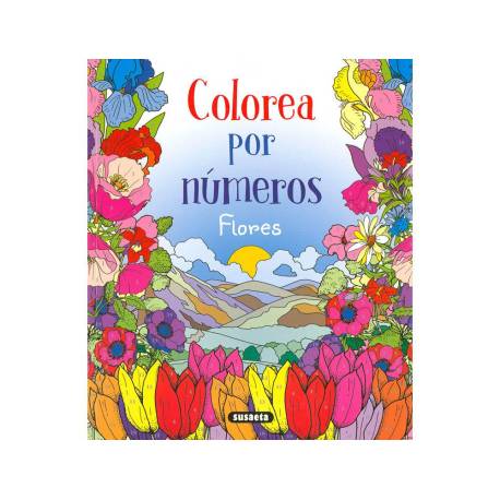 CUADERNO DE COLOREAR MARCA SUSAETA FLORES COLOREAR POR NUMEROS 64 PAGINAS 21,5X25 CM