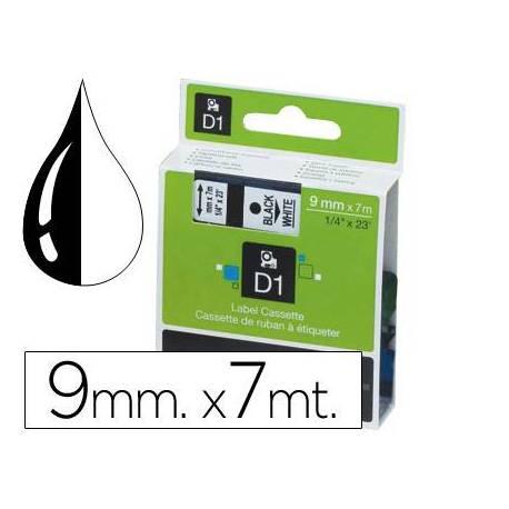 Cinta Dymo D1 negro/transparente Poliéster