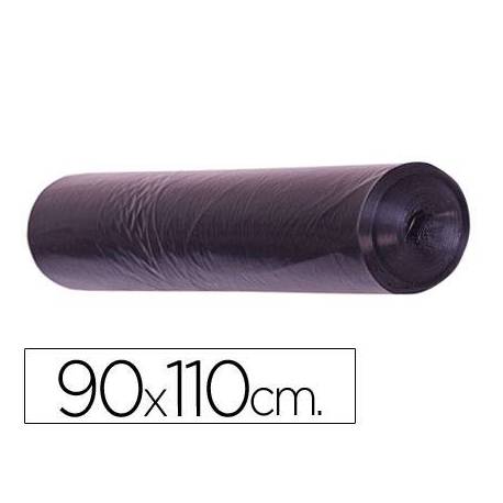 Bolsa basura negra 90x110cm uso industrial galga 200 rollo de 10 unidades