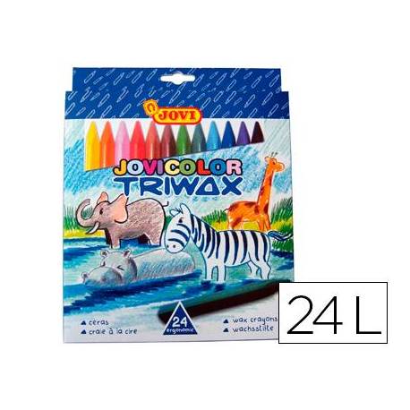 Lapices cera Jovi Jovicolor Triwax 24 unidades colores surtidos