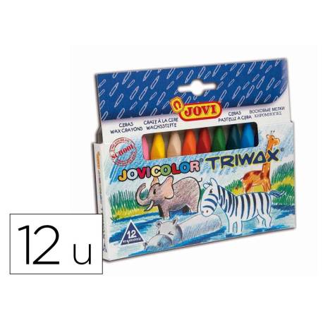 Lapices cera Jovi Jovicolor Triwax 12 unidades colores surtidos