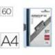 Carpeta dossier con pinza central duraclip Durable 60 hojas Din A4 azul