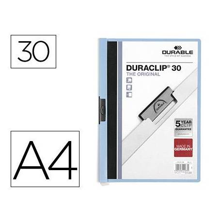Carpeta dossier con pinza central duraclip Durable 30 hojas Din A4 azul