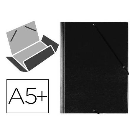 Carpeta Saro lomo flexible gomas con solapas cuarto negro modelo 121