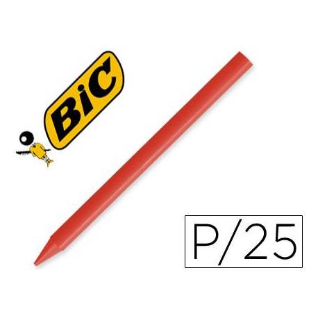 Lapices cera Plastidecor caja 25 unidades color rojo