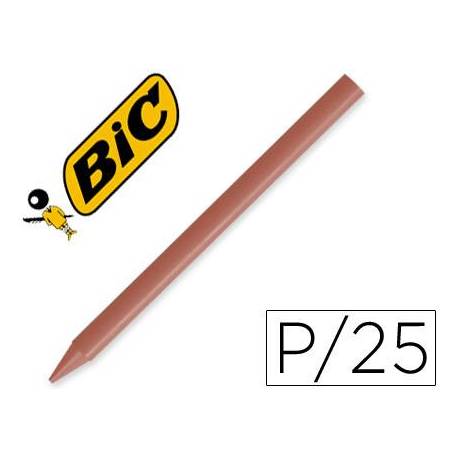 Lapices cera Plastidecor caja 25 unidades color marron