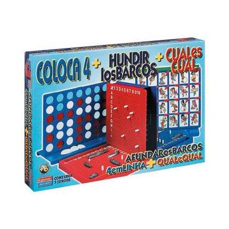 Juego de Mesa Cuatro en linea + Cual es cual + Hundir los barcos Falomir mayores 6 años