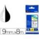 Cinta Brother TZE-221 9mm (ancho) x 8m (largo) laminada blanco/negro