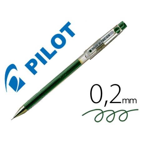 Boligrafo marca Pilot punta aguja 0,2 mm g-tec-c4 verde