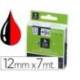Cinta Dymo D1 Rojo Poliester
