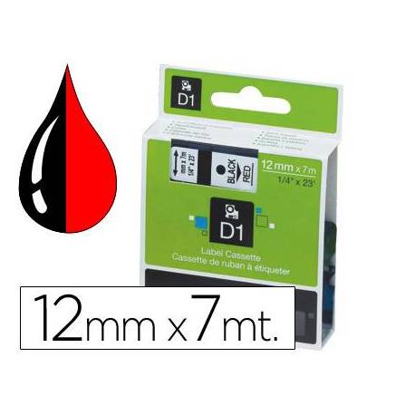 Cinta Dymo D1 Rojo Poliester