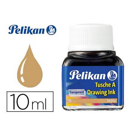 Tinta china pelikan color sepia bote de 10 ml.