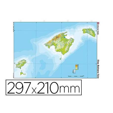 Mapa Mudo Islas Baleares DIN A4 Físico Color