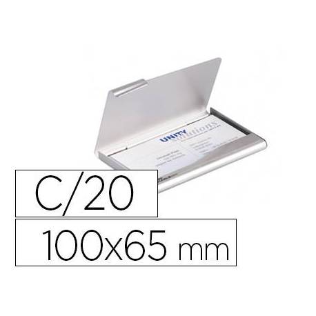 Tarjetero Durable aluminio color plata 20 tarjetas