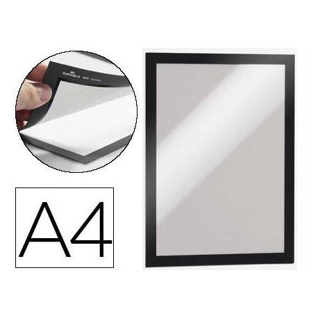 Porta anuncios magnetico adhesivo A4 negro