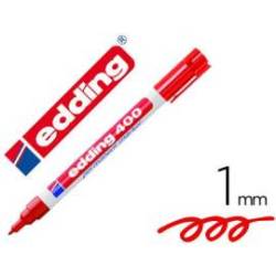 Rotulador Permanente Edding 400 Rojo Punta Fina