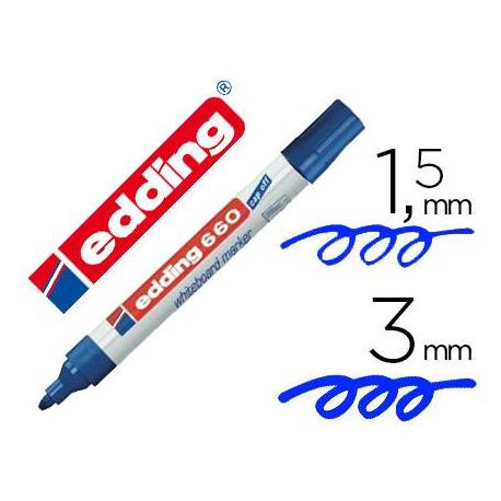 Rotulador para pizarra blanca Edding 660 azul recargable