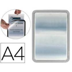 Marco Tarifold Din A4 adhesivo gris pack de 2