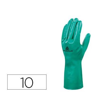 Guante DeltaPlus Nitrilo flocado Algodon talla 10