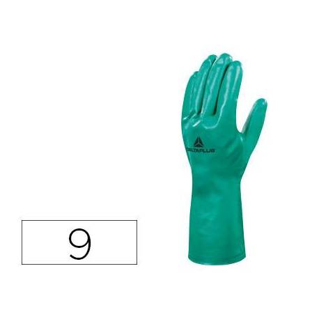 Guante DeltaPlus Nitrilo flocado Algodon talla 9