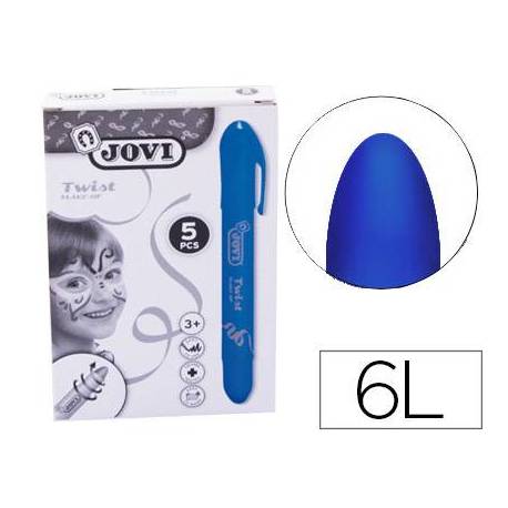 BARRA DE MAQUILLAJE JOVI TWIST MAKE-UP COLOR AZUL CAJA DE 5 UNIDADES