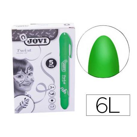 BARRA DE MAQUILLAJE JOVI TWIST MAKE-UP COLOR VERDE CAJA DE 5 UNIDADES