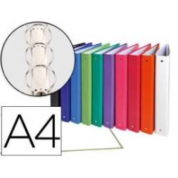 Carpeta Exacompta 4 anillas 30 mm redondas A4 carton forrado colores surtidos