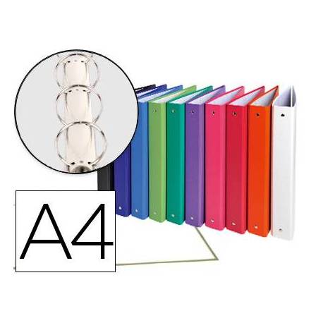 Carpeta Exacompta 4 anillas 30 mm redondas A4 carton forrado colores surtidos