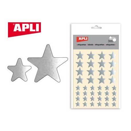 Gomets Apli estrella plata