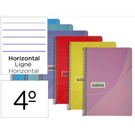 Cuaderno espiral papercop cuarto tapa plástico 80 hojas 90gr/m2 rayado horizontal con margen (NO SE PUEDE ELEGIR COLOR)