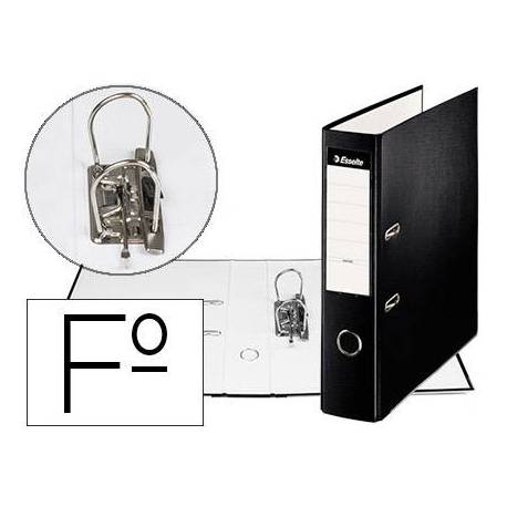 Archivador de Palanca Esselte Carton Forrado Folio Lomo de 75 mm Negro