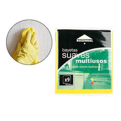 Bayeta Multiusos Amarilla Pack 9 uds 36X40