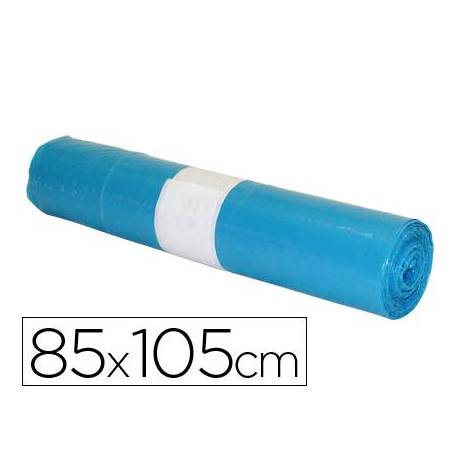 Bolsa basura azul 85x105cm industrial galga 110 rollo 10 unidades