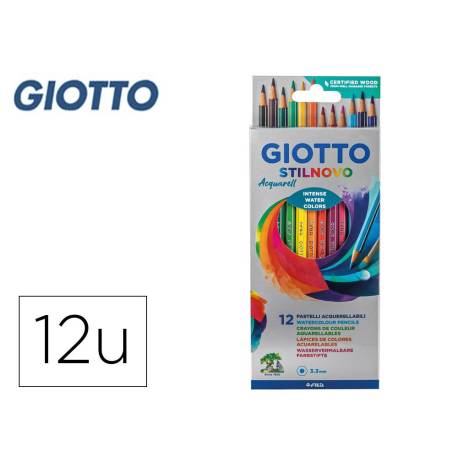 Lapices de colores Giotto Stilnovo acuarelables caja de 12 colores