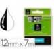 Cinta Dymo D1 color negro y transparente 12mm x 7 mt