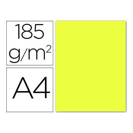 Cartulina Guarro din A4 amarillo limon 185 gr paquete 50 hojas