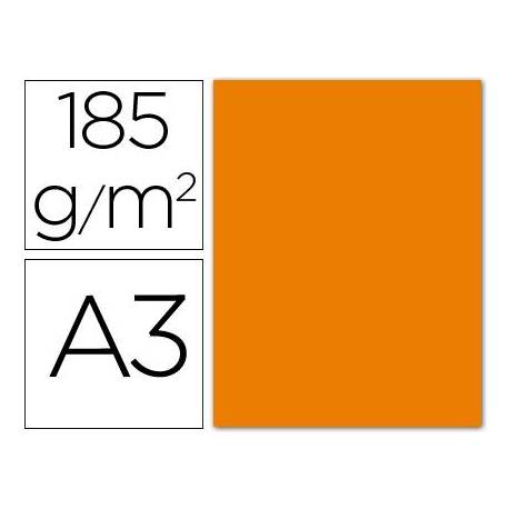Cartulina Guarro din a3 color naranja 185 gr paquete 50 hojas