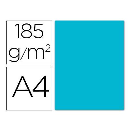 Cartulina guarro din a4 color azul turquesa 185 gr paquete 50 hojas