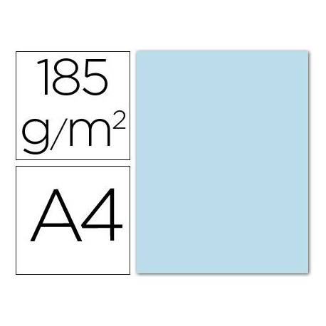 Cartulina Guarro din a4 color azul cielo 185 gr paquete 50 hojas