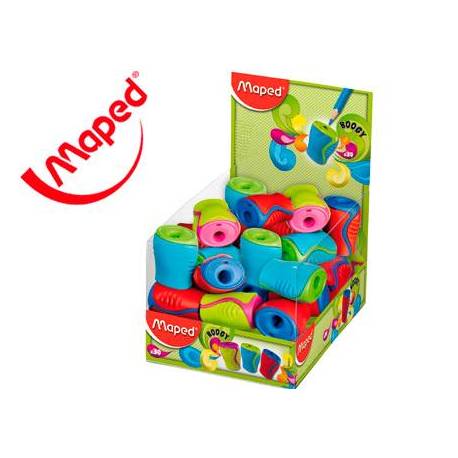 Sacapuntas plastico maped boogy un uso con deposito colores surtidos