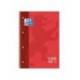 Bloc espiral Oxford Din A-4 extradura 80 hojas microperforado rojo