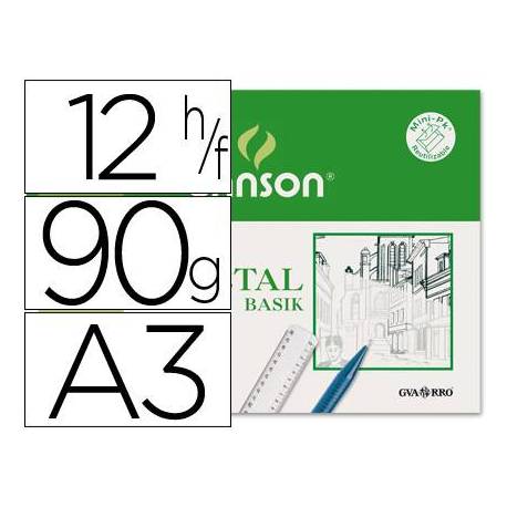 Papel vegetal Guarro A3 90 g/m2 12 hojas