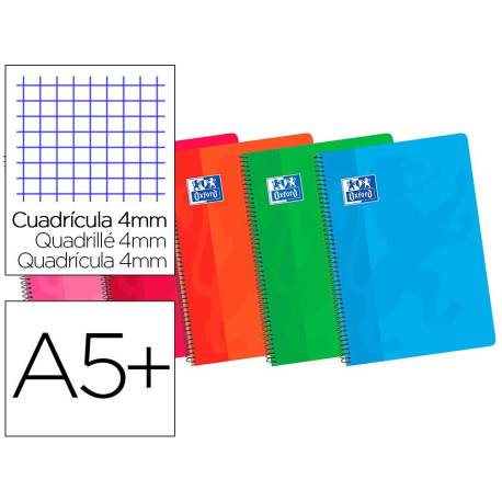 Bloc espiral Oxford cartoncillo cuarto 80 hojas Cuadricula 4mm