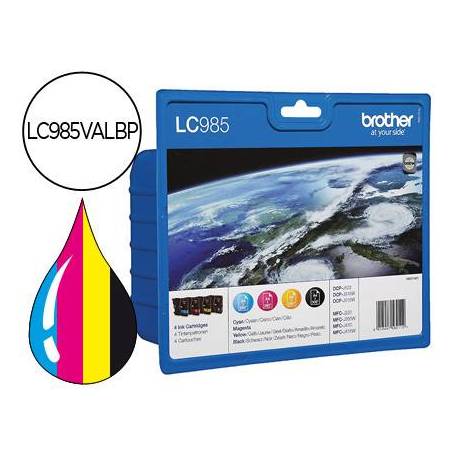 Cartucho Brother 4colores LC-985VALBP, dcp-j125/dcp-j315w mfc-j265w/mfc-j410/mfc-j415w.