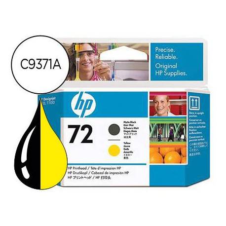 CARTUCHO INK-JET HP 72 COLOR NEGRO MATE Y AMARILLO C9384A