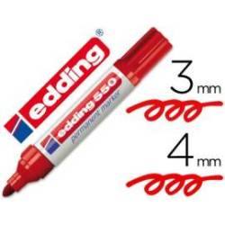 Rotulador Permanente Edding 550 Rojo Punta redonda